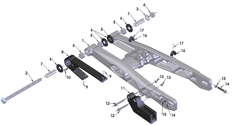 2017 Cobra CX65 - SWINGARM ASSEMBLY