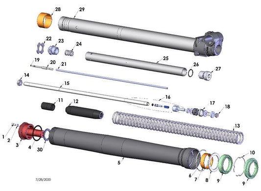 2023 Cobra CX65 - FORK - LEG ASSEMBLY - NON-BRAKE SIDE