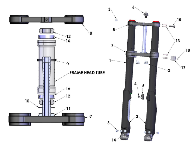 2022 Cobra CX65 - FORKS & TRIPLE CLAMPS