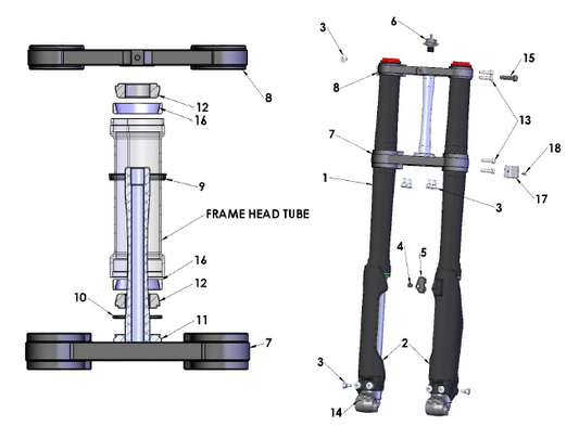 2022 Cobra CX65 - FORKS & TRIPLE CLAMPS