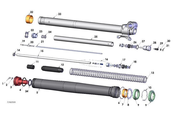 2023 Cobra CX65 - FORK - LEG ASSEMBLY - BRAKE SIDE