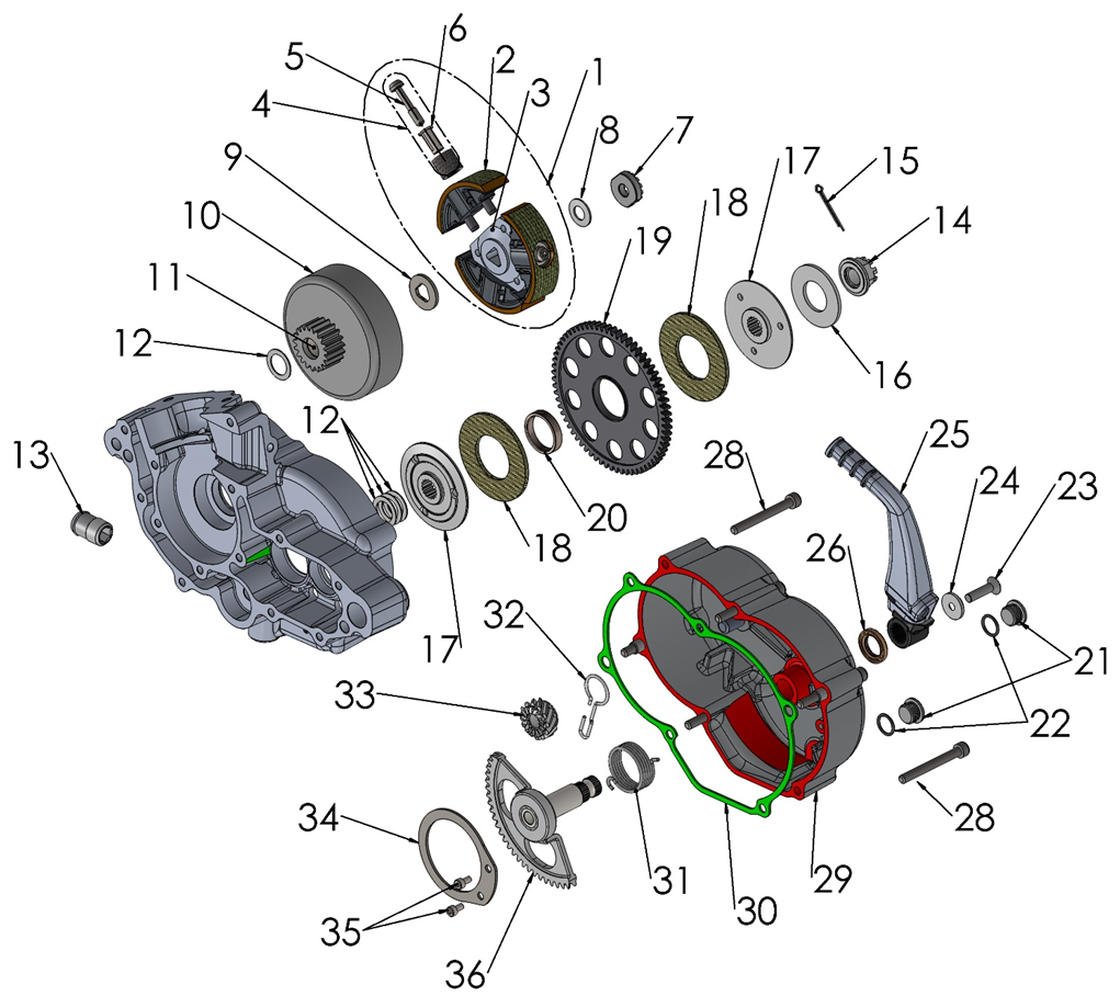 2023 CX50 JR - ENGINE - CLUTCH & KICK LEVER