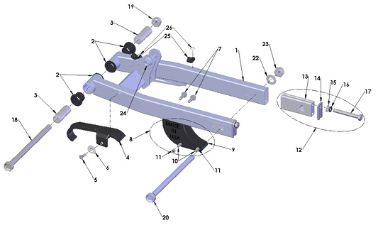 2017 Cobra CX50 P3 - SWINGARM ASSEMBLY