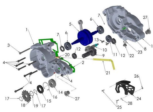 2025 Cobra CX50 SRx FWE - ENGINE - CRANKSHAFT & TRANSMISSION