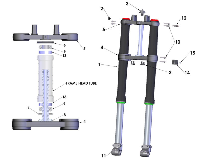 2025 Cobra CX65 - FORKS & TRIPLE CLAMPS