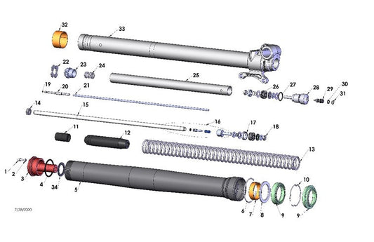 2026 Cobra CX65 - FORK - LEG ASSEMBLY - BRAKE SIDE