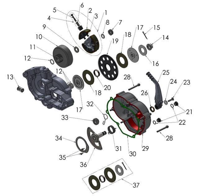 2024 Cobra CX50 FWE - ENGINE - CLUTCH & KICK LEVER