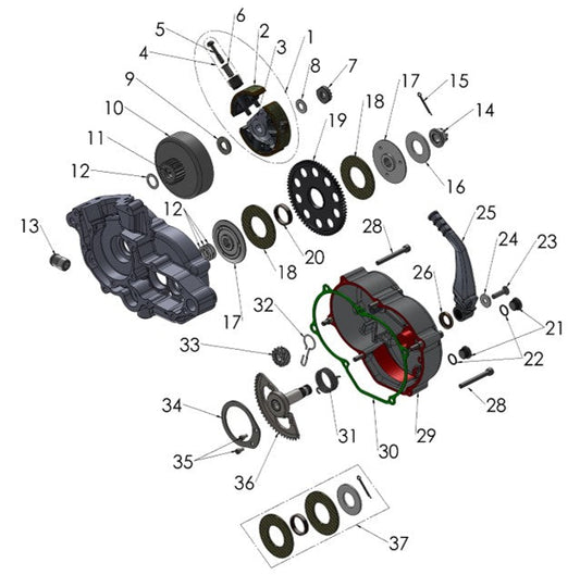 2024 Cobra CX50 FWE - ENGINE - CLUTCH & KICK LEVER