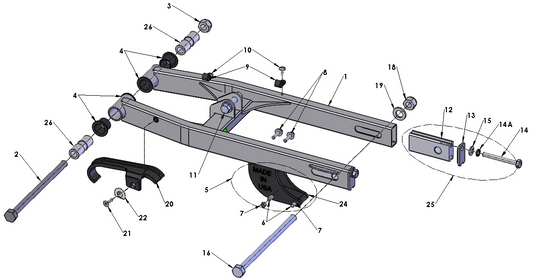 2017 Cobra CX50 KING - SWINGARM ASSEMBLY