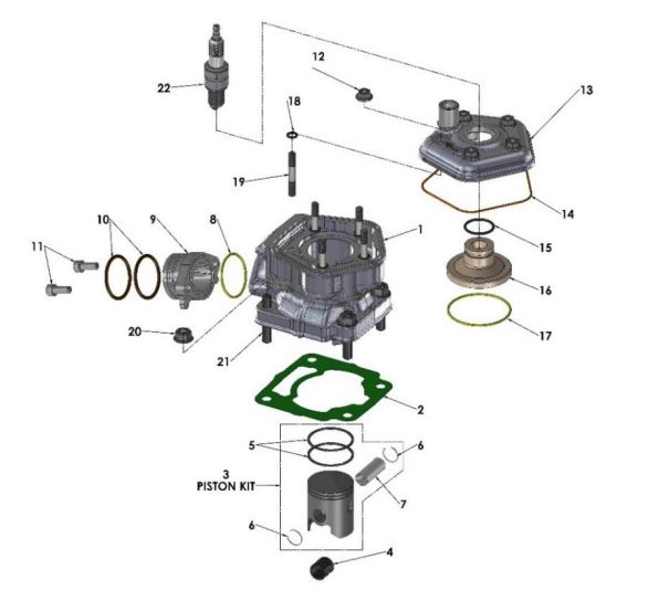 2021 Cobra CX50 JR - ENGINE - TOP END