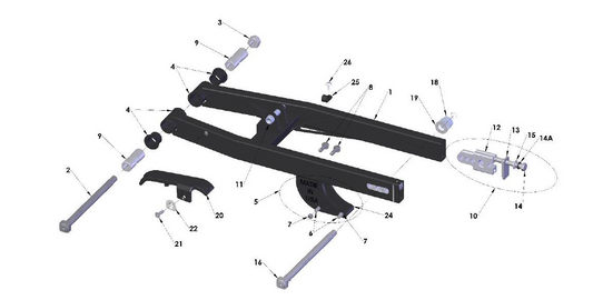 2022 Cobra CX50 SRX FWE - SWINGARM ASSEMBLY