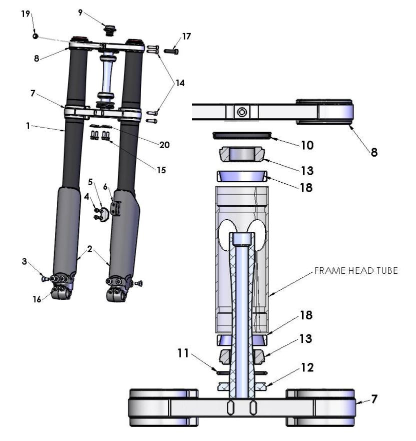 2020 Cobra CX65 -  FORKS & TRIPLE CLAMPS