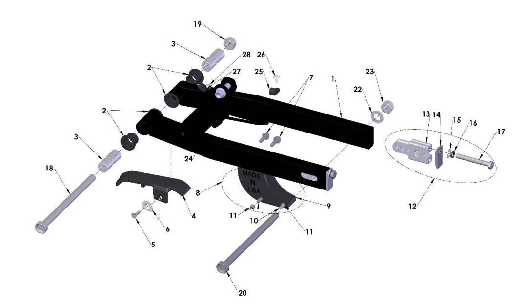 2022 Cobra CX50 P3 - SWINGARM ASSEMBLY