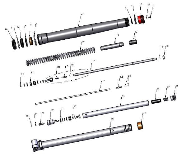 2017 Cobra CX50 JR - FORKS - LEG ASSEMBLY - BRAKE SIDE