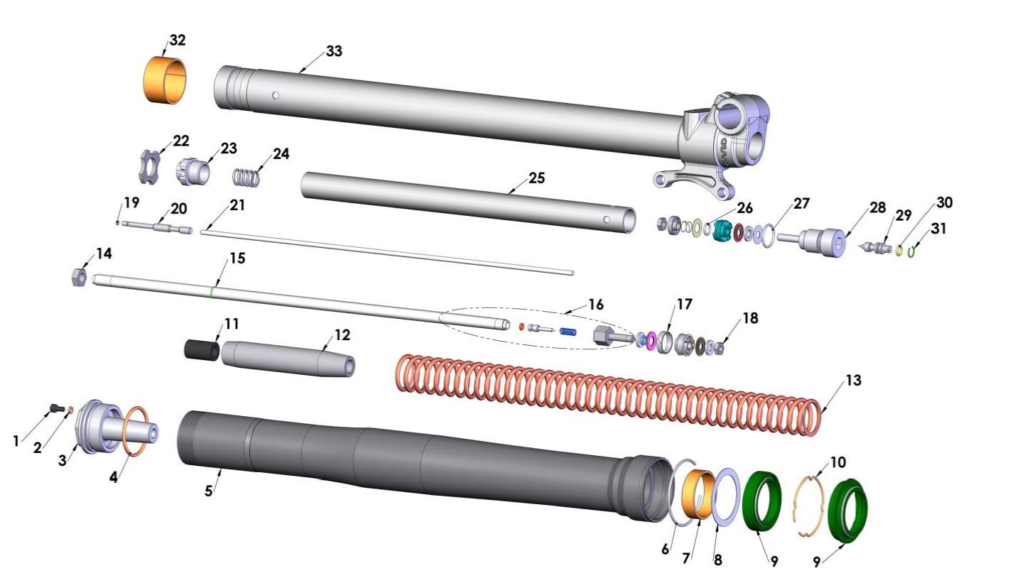 2020 Cobra CX65 - FORKS - LEG ASSEMBLY - BRAKE SIDE