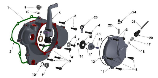 2022 Cobra CX65 - ENGINE - CLUTCH & KICK COVER