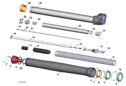2022 Cobra CX65 - FORKS - LEG ASSEMBLY - NON-BRAKE SIDE