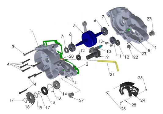 2023 Cobra CX50 SRx FWE - ENGINE - BOTTOM END & TRANSMISSION
