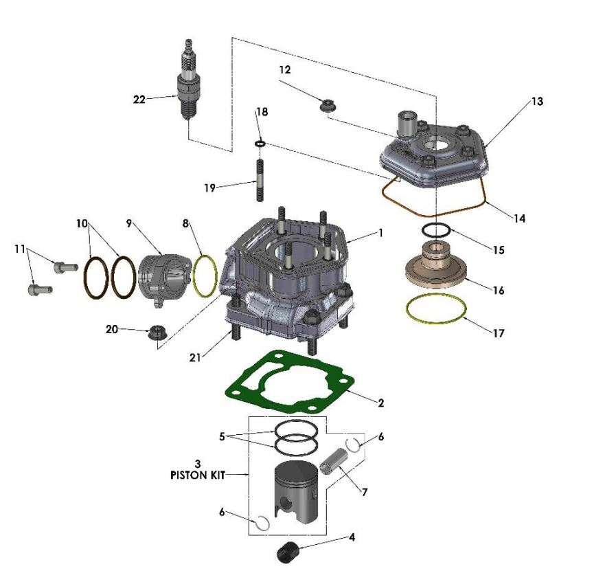 2021 Cobra CX50 SRx FWE - ENGINE - TOP END