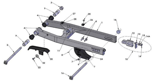 2020 Cobra CX50 FWE - SWINGARM ASSEMBLY